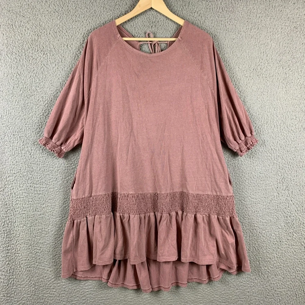 Free‎ People Beach Dress Small Swim Cover Up Oversized Slouchy Pink